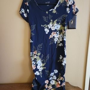 Ingrid & Isabel Maternity Dress Navy blue floral Size M